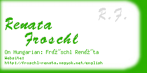 renata froschl business card